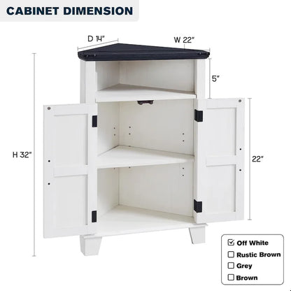 Meuble d'angle de salle de bain style ferme, petit meuble d'angle avec porte coulissante de grange - Non applicable