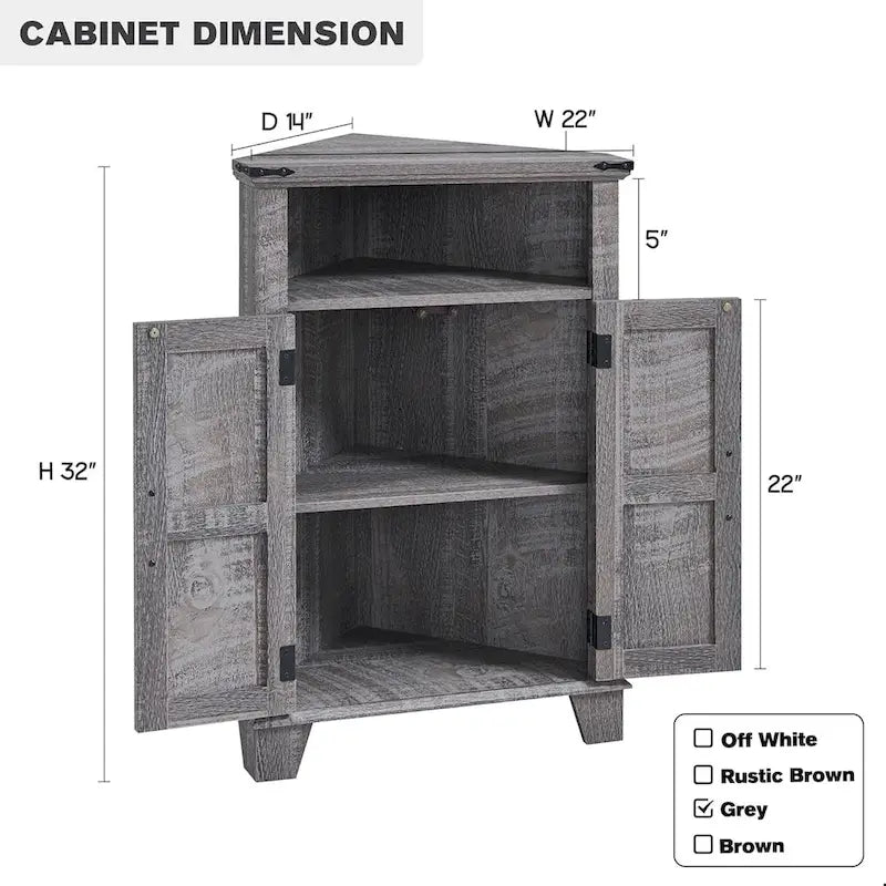 Meuble d'angle de salle de bain style ferme, petit meuble d'angle avec porte coulissante de grange - Non applicable