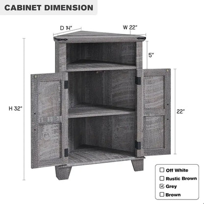 Meuble d'angle de salle de bain style ferme, petit meuble d'angle avec porte coulissante de grange - Non applicable