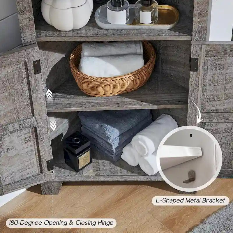 Meuble d'angle de salle de bain style ferme, petit meuble d'angle avec porte coulissante de grange - Non applicable