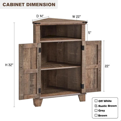 Meuble d'angle de salle de bain style ferme, petit meuble d'angle avec porte coulissante de grange - Non applicable