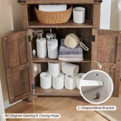 Meuble d'angle de salle de bain style ferme, petit meuble d'angle avec porte coulissante de grange - Non applicable