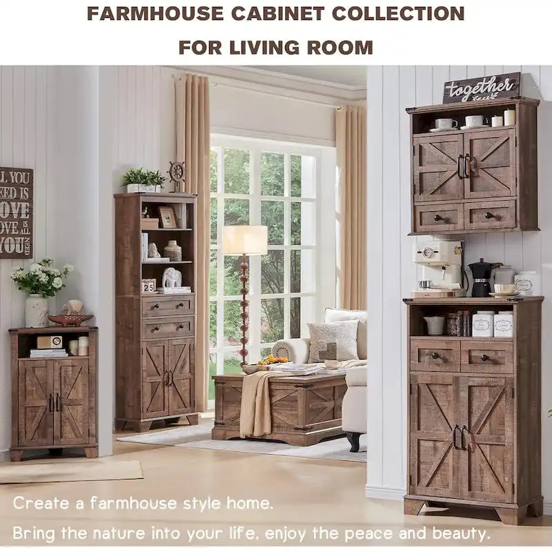 Meuble d'angle de salle de bain style ferme, petit meuble d'angle avec porte coulissante de grange - Non applicable