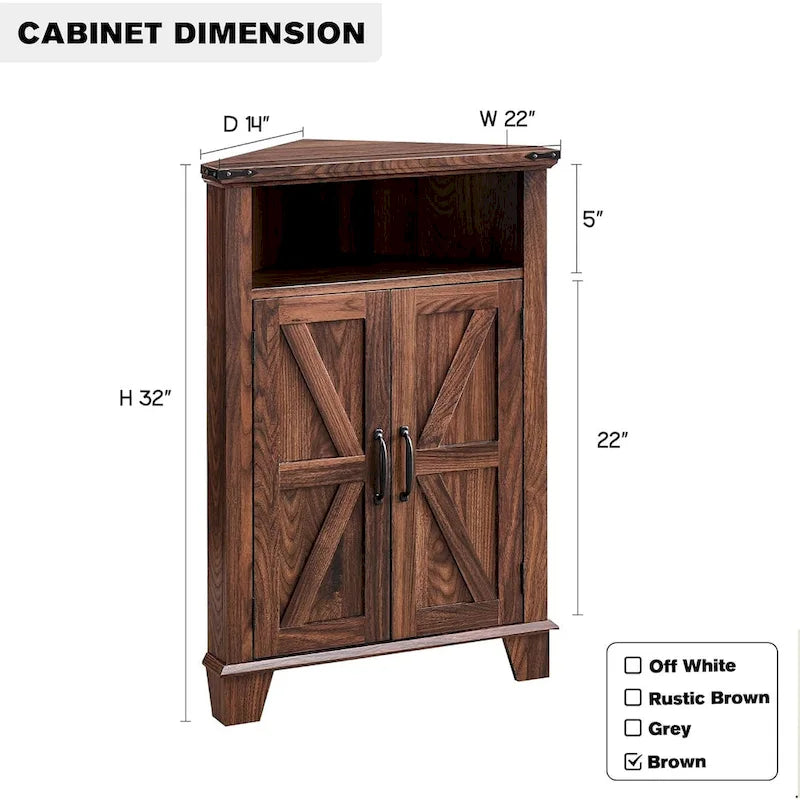 Meuble d'angle de salle de bain style ferme, petit meuble d'angle avec porte coulissante de grange - Non applicable