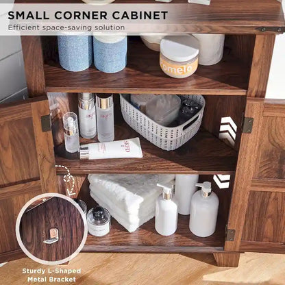 Meuble d'angle de salle de bain style ferme, petit meuble d'angle avec porte coulissante de grange - Non applicable