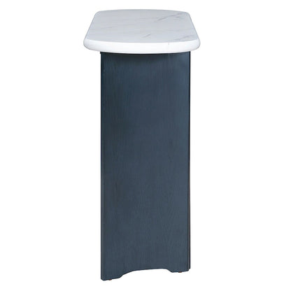 Console d'entrée, table avec plateau ovale en faux marbre pour l'entrée
