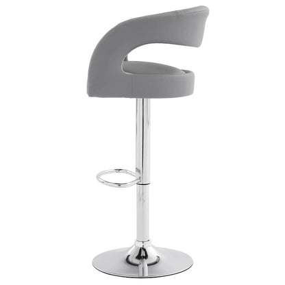 Tabourets de bar à dossier mi-haut arrondi et hauteur réglable (lot de 4)