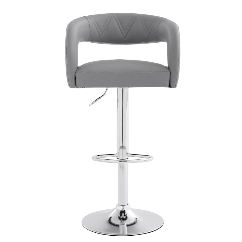 Tabourets de bar à dossier mi-haut arrondi et hauteur réglable (lot de 4)