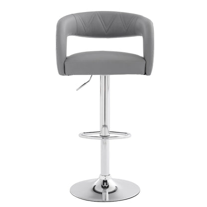 Tabourets de bar à dossier mi-haut arrondi et hauteur réglable (lot de 4)