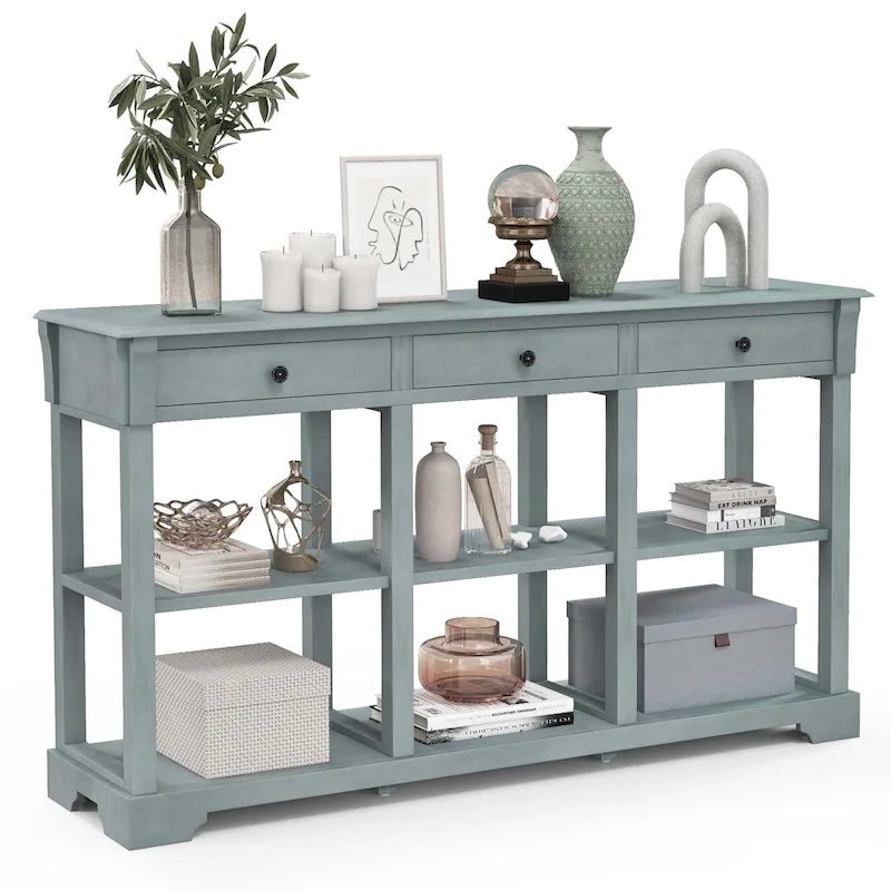 Table console rétro Costway 58 avec rangement - Voir les détails