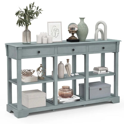 Table console rétro Costway 58 avec rangement - Voir les détails