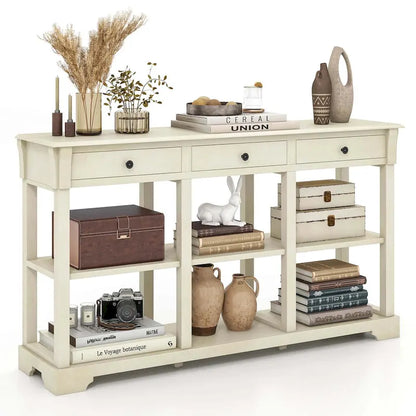 Table console rétro Costway 58 avec rangement - Voir les détails