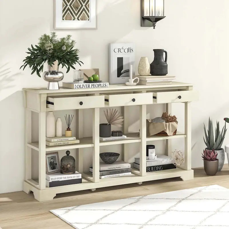 Table console rétro Costway 58 avec rangement - Voir les détails