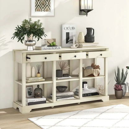Table console rétro Costway 58 avec rangement - Voir les détails