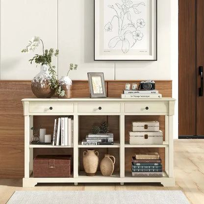 Table console rétro Costway 58 avec rangement - Voir les détails