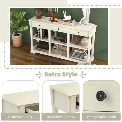 Table console rétro Costway 58 avec rangement - Voir les détails