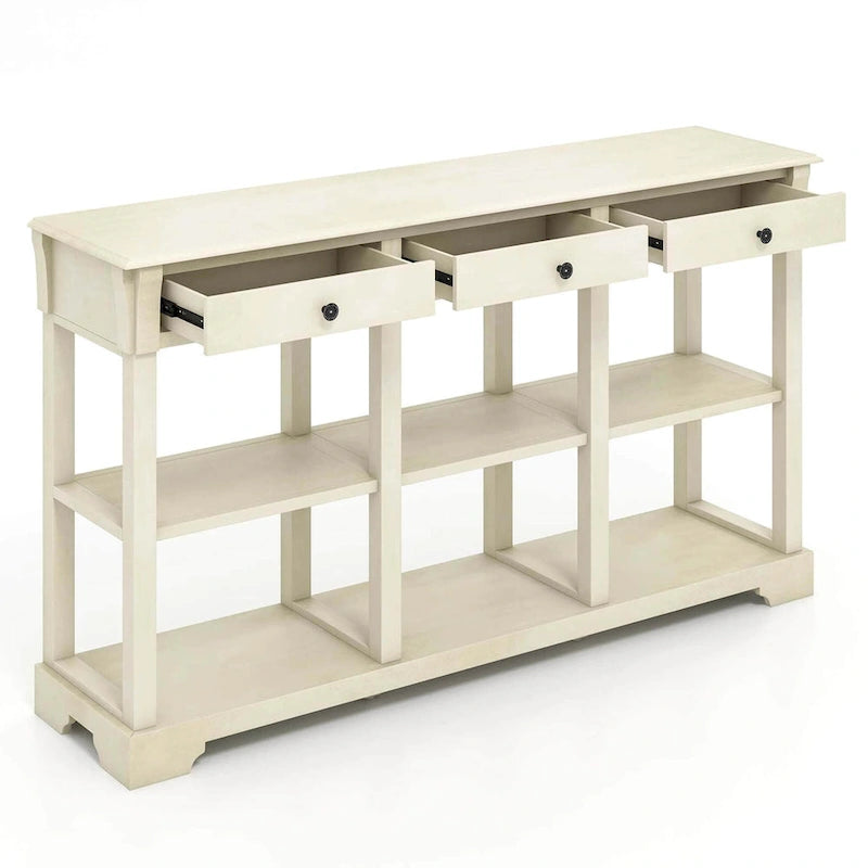 Table console rétro Costway 58 avec rangement - Voir les détails