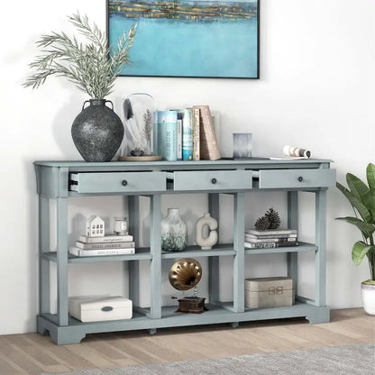 Table console rétro Costway 58 avec rangement - Voir les détails