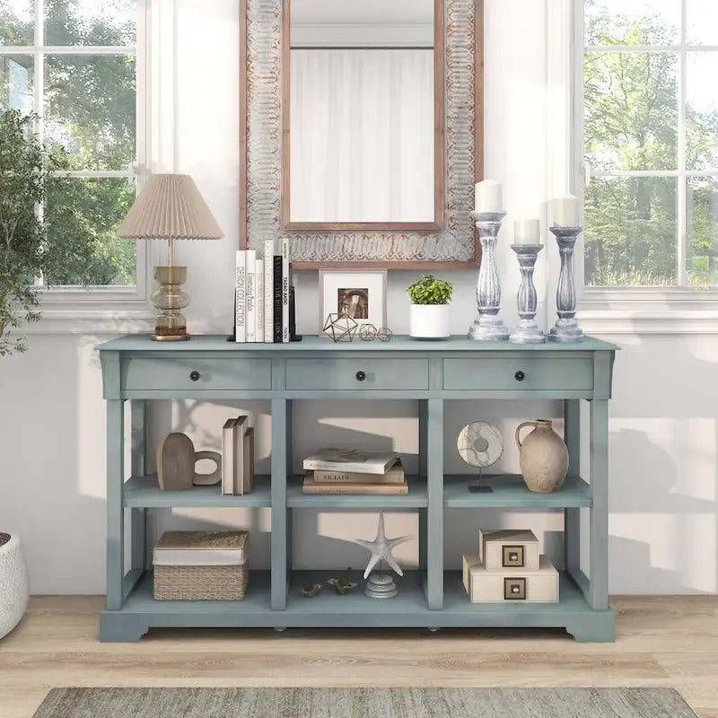 Table console rétro Costway 58 avec rangement - Voir les détails