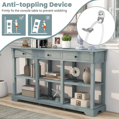 Table console rétro Costway 58 avec rangement - Voir les détails