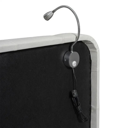 Lit plateforme rembourré avec 2 lampes de lecture intégrées, cadre de lit Queen Size en PU, lit au sol avec tête de lit capitonnée.