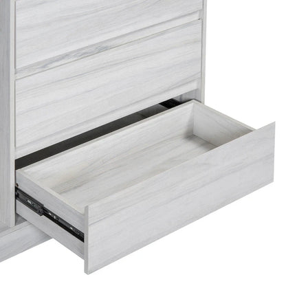 Armoire-penderie ouverte avec 4 tiroirs, 3 étagères et une tringle à vêtements. Armoire en bois autoportante pour chambre à coucher.