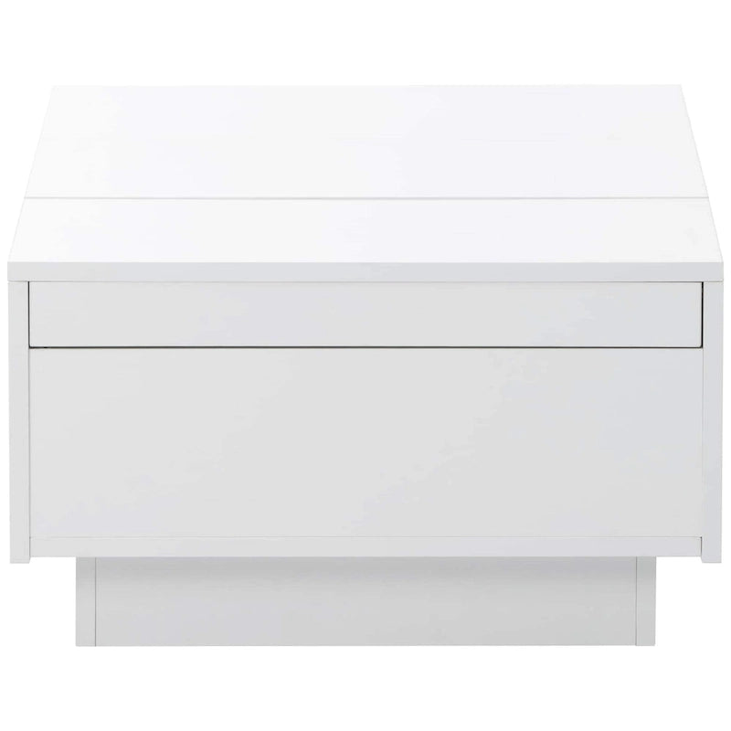 Table basse moderne et élégante, extensible, avec 2 grands compartiments de rangement et 2 tiroirs, pour le salon.