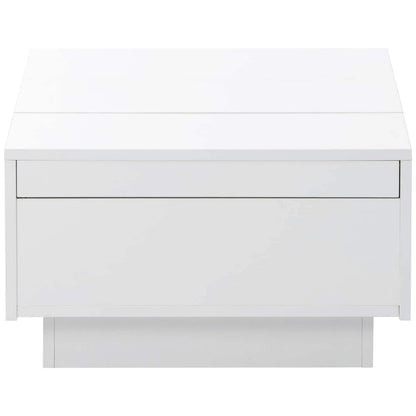 Table basse moderne et élégante, extensible, avec 2 grands compartiments de rangement et 2 tiroirs, pour le salon.
