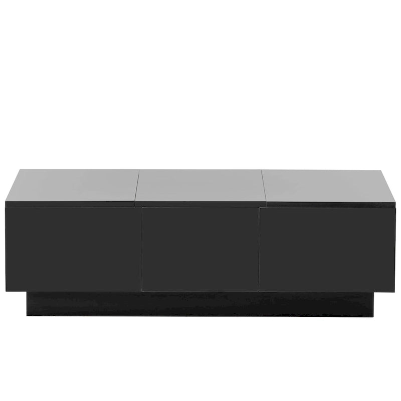 Table basse moderne et élégante, extensible, avec 2 grands compartiments de rangement et 2 tiroirs, pour le salon.