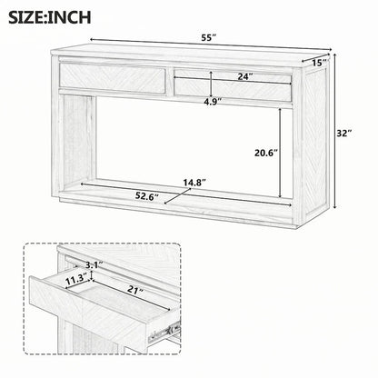 Console d'entrée rustique en bois 55 (Espresso)