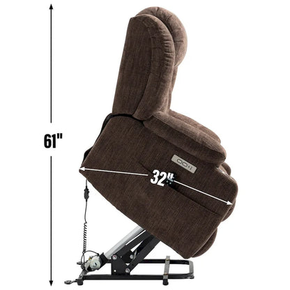 Fauteuil inclinable électrique Lazy Boy en chenille, fauteuil de massage moderne pour salon avec chauffage lombaire, ports USB et Type-C