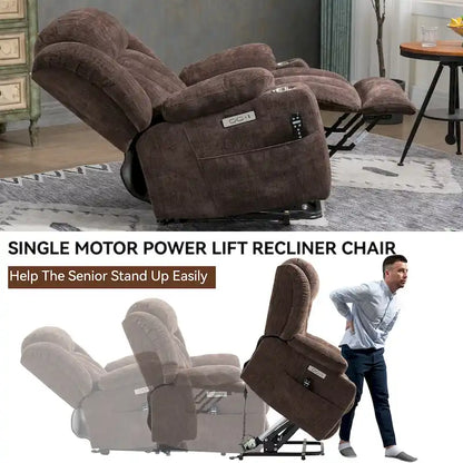Fauteuil inclinable électrique Lazy Boy en chenille, fauteuil de massage moderne pour salon avec chauffage lombaire, ports USB et Type-C