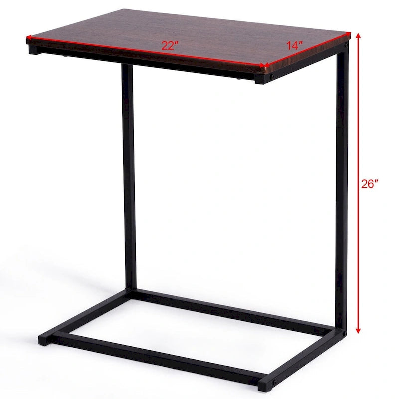 Gymax Support pour ordinateur portable 26 pouces, table d'appoint pour canapé ou bureau à domicile - 22 x 14 x 26 pouces