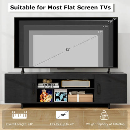 Meuble TV Costway pour téléviseurs de 70 pouces, centre multimédia moderne avec prise électrique - Voir les détails