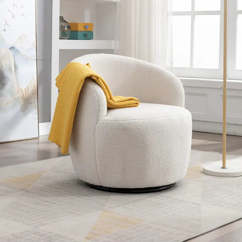 Fauteuil pivotant de 25,6 pouces avec revêtement noir