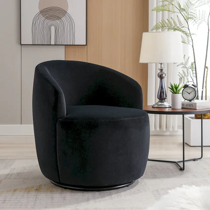 Fauteuil pivotant de 25,6 pouces avec revêtement noir
