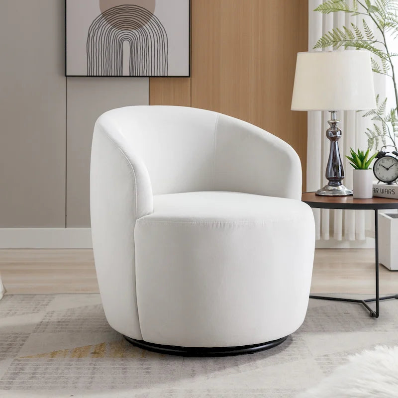 Fauteuil pivotant de 25,6 pouces avec revêtement noir