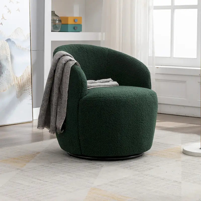 Fauteuil pivotant de 25,6 pouces avec revêtement noir