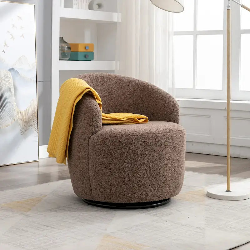 Fauteuil pivotant de 25,6 pouces avec revêtement noir