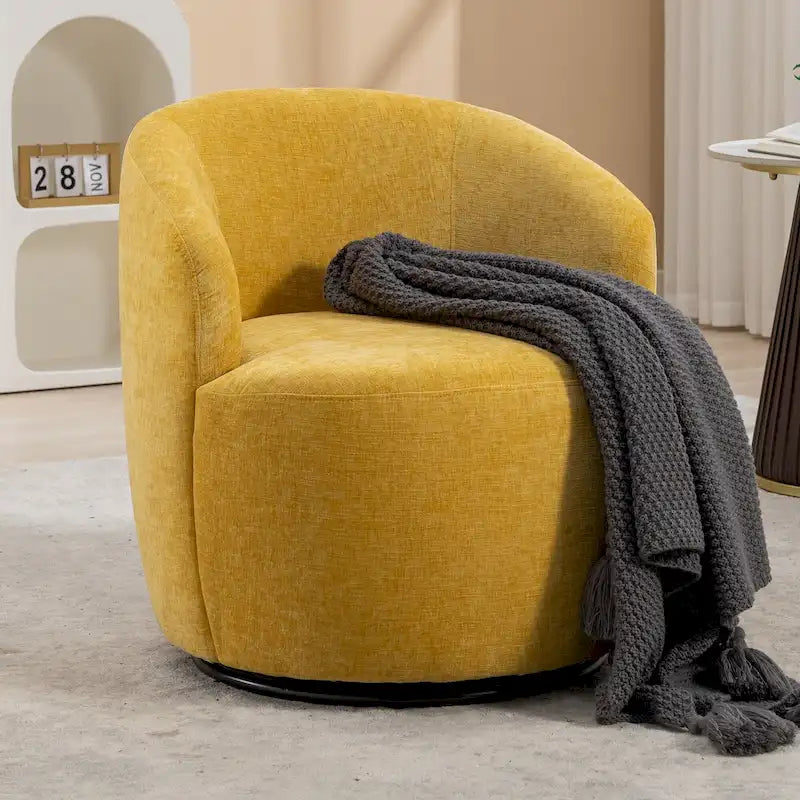 Fauteuil pivotant de 25,6 pouces avec revêtement noir