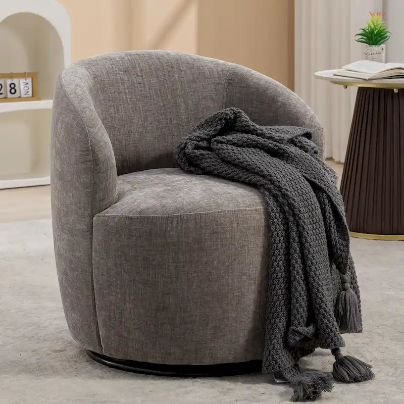 Fauteuil pivotant de 25,6 pouces avec revêtement noir
