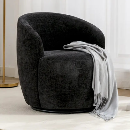 Fauteuil pivotant de 25,6 pouces avec revêtement noir