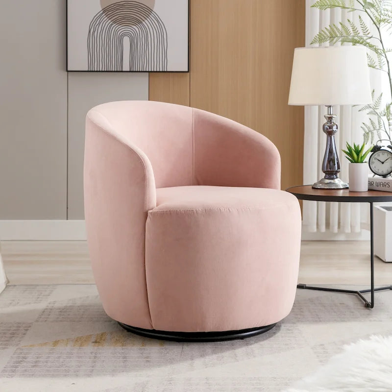 Fauteuil pivotant de 25,6 pouces avec revêtement noir