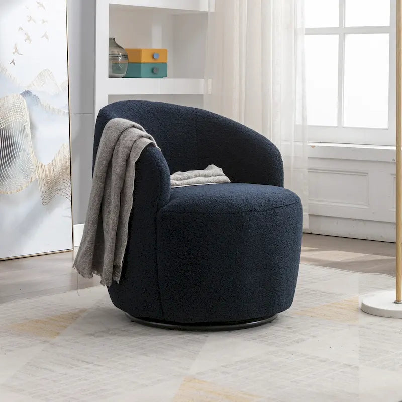 Fauteuil pivotant de 25,6 pouces avec revêtement noir