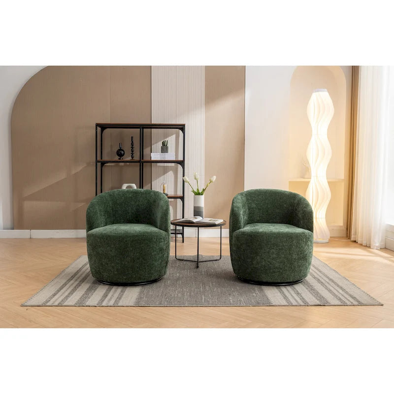 Fauteuil pivotant de 25,6 pouces avec revêtement noir
