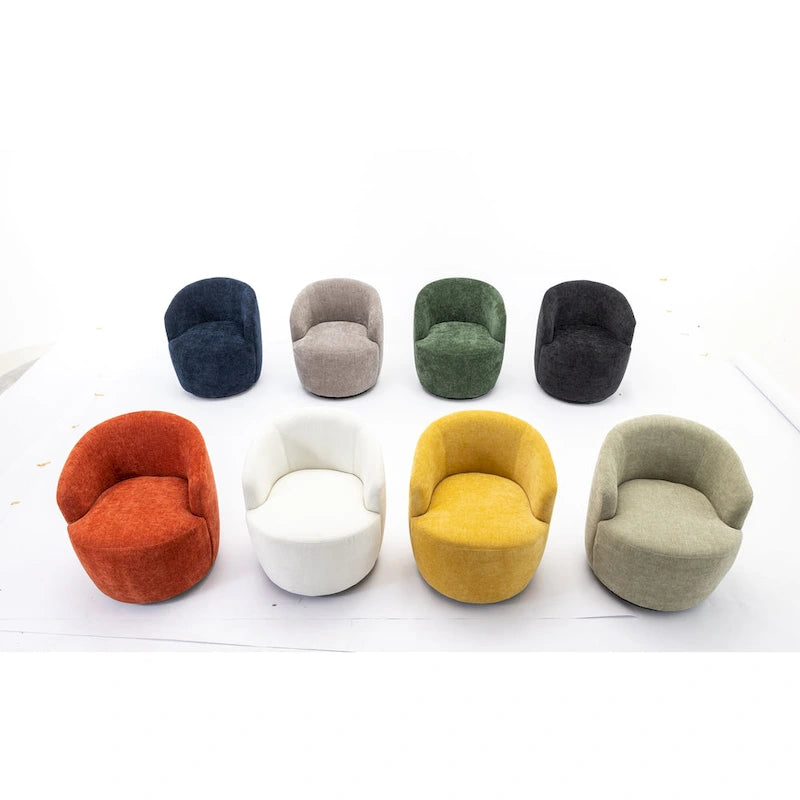 Fauteuil pivotant de 25,6 pouces avec revêtement noir