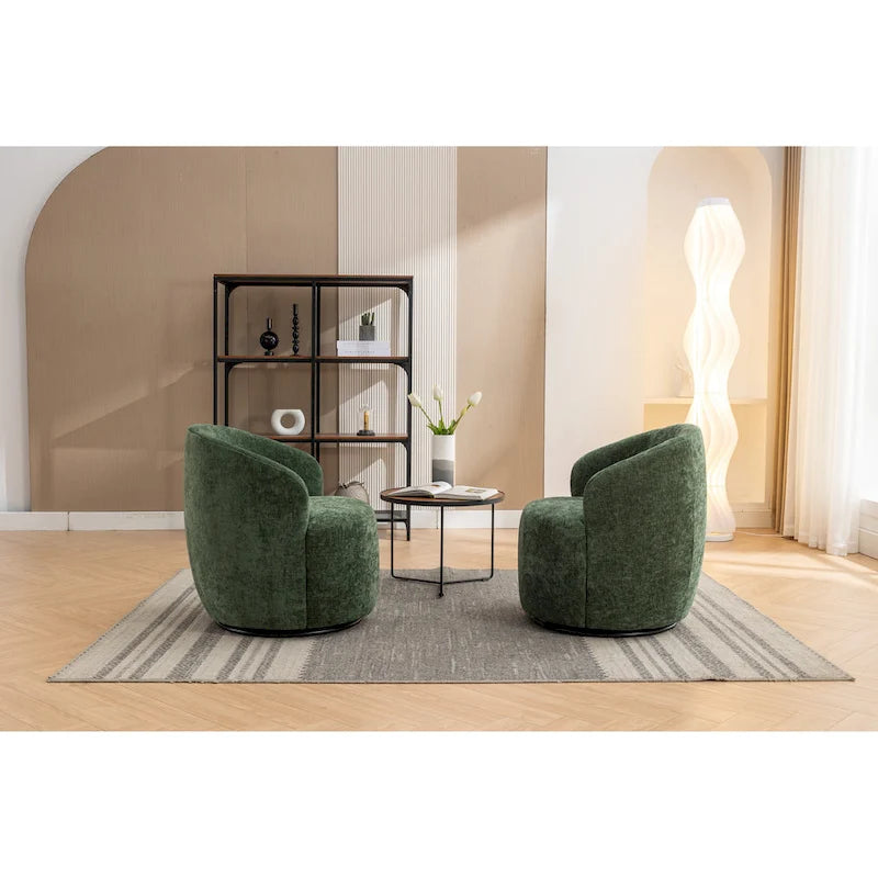 Fauteuil pivotant de 25,6 pouces avec revêtement noir