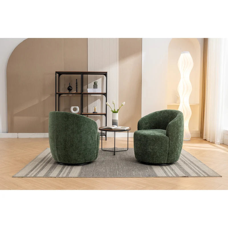 Fauteuil pivotant de 25,6 pouces avec revêtement noir