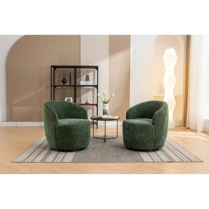 Fauteuil pivotant de 25,6 pouces avec revêtement noir