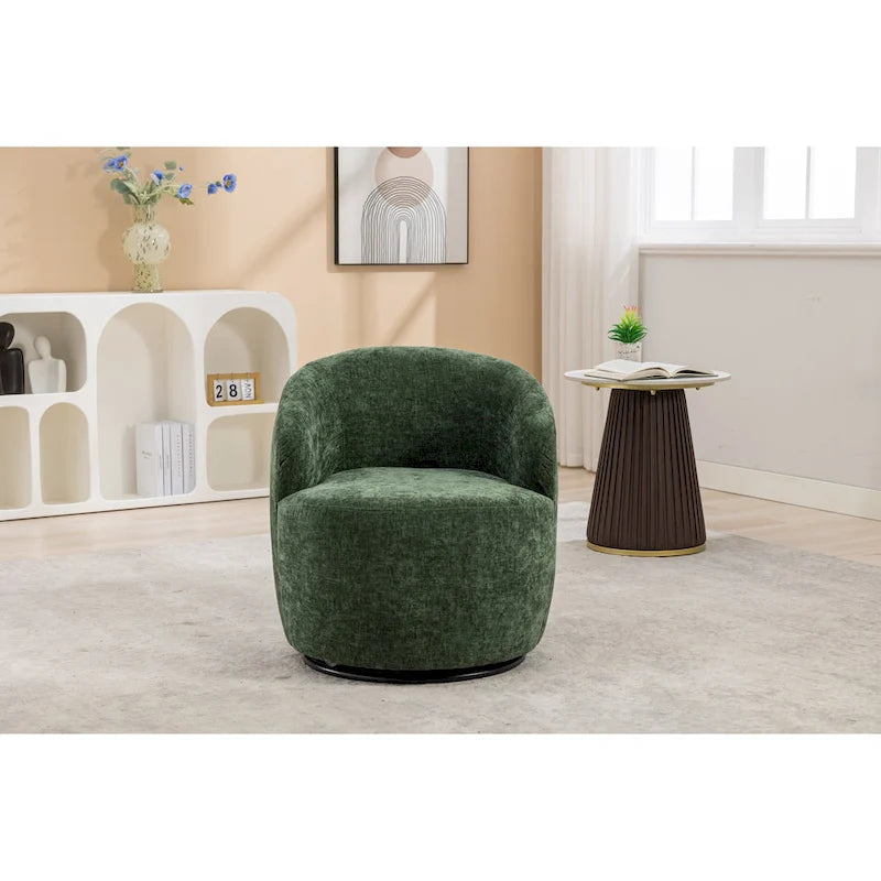 Fauteuil pivotant de 25,6 pouces avec revêtement noir